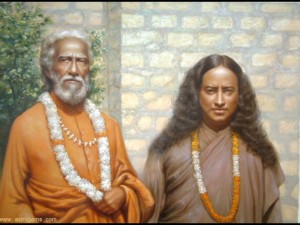 Paramahansa Yogananda impreuna cu maestrul sau Sri Yukteswar